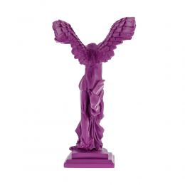 Nike Winged Goddess of Samothrace or Victory Goddess Ancient Greek Statue 30 cm Violet Color. Modern Statue Decorative Gift Sculpture. Medium Size